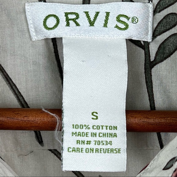 Orvis Womens Long Sleeve Button Down Top Size S Floral Lightweight Hiking Cotton - Picture 2 of 16